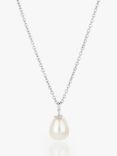 Claudia Bradby Freshwater Pearl Pendant Necklace, Silver/White