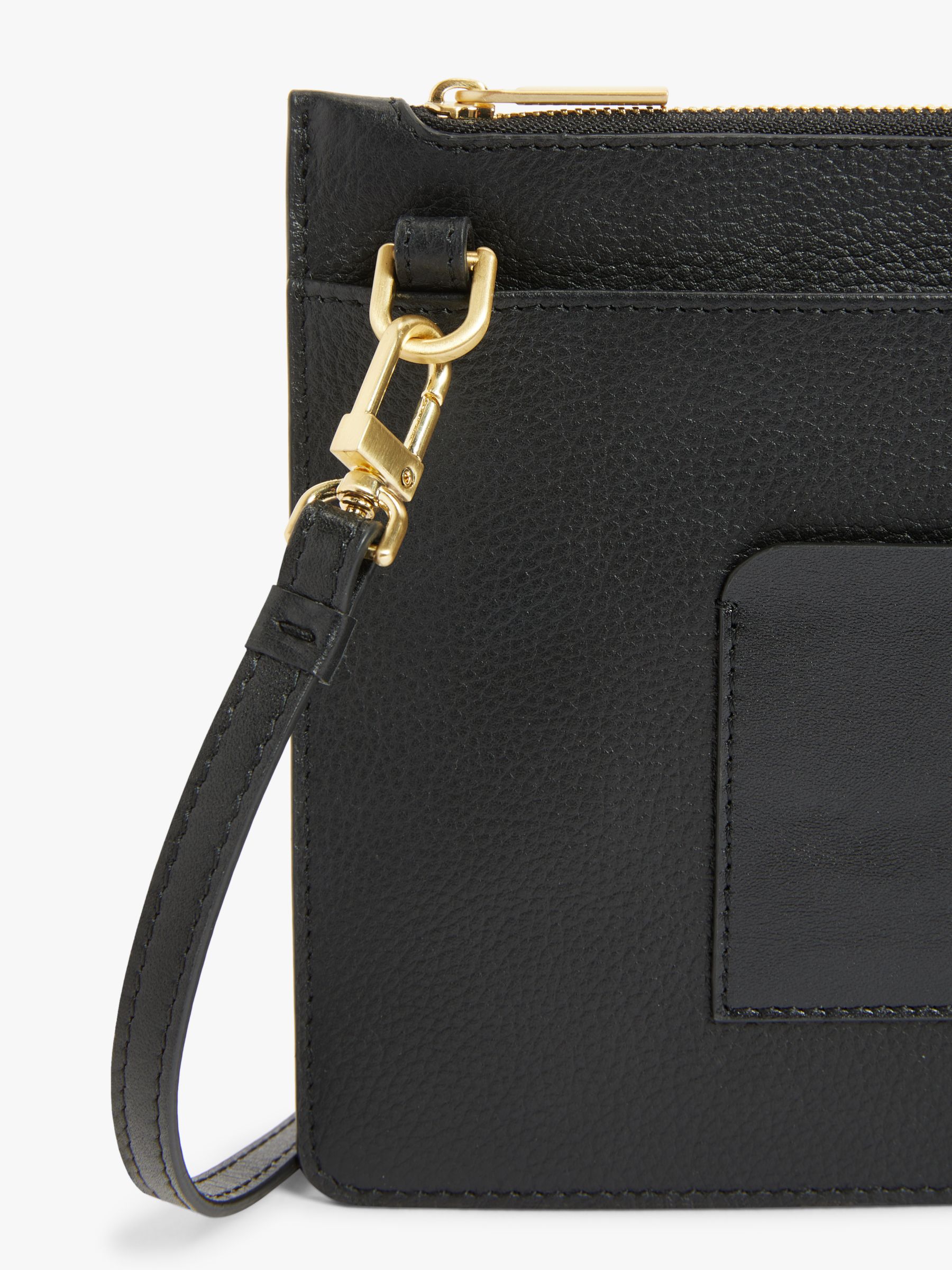 John Lewis & Partners Multi Pouch Leather Cross Body Bag, Black at John ...