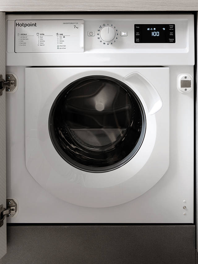 Buy Hotpoint BIWMHG71483 Integrated Washing Machine, 7kg Load, 1400rpm Spin, White Online at johnlewis.com