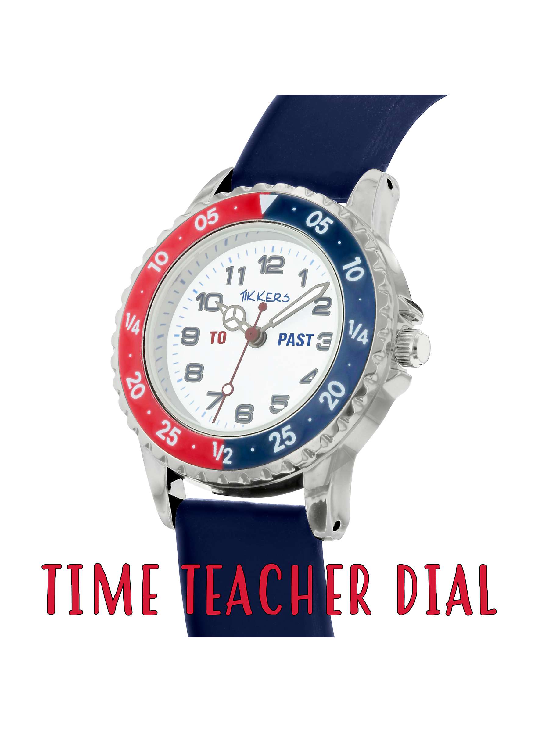 Buy Tikkers TK0140 Children's Silicone Strap Watch, Navy/White Online at johnlewis.com