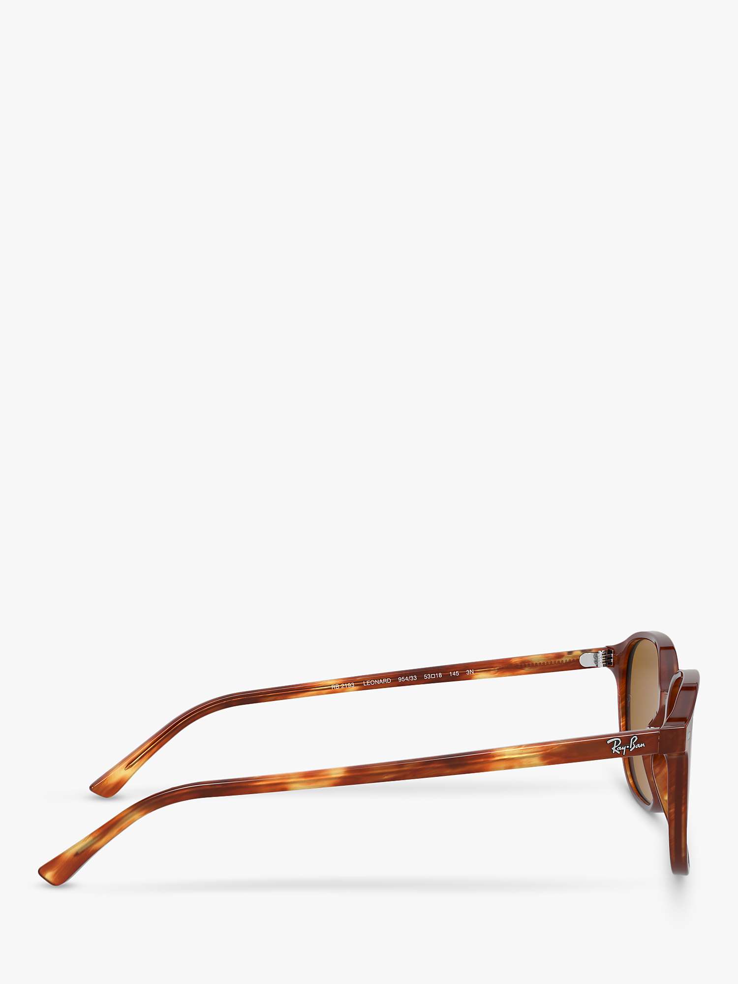 Buy Ray-Ban RB2193 Unisex Square Sunglasses, Striped Havana/Brown Online at johnlewis.com