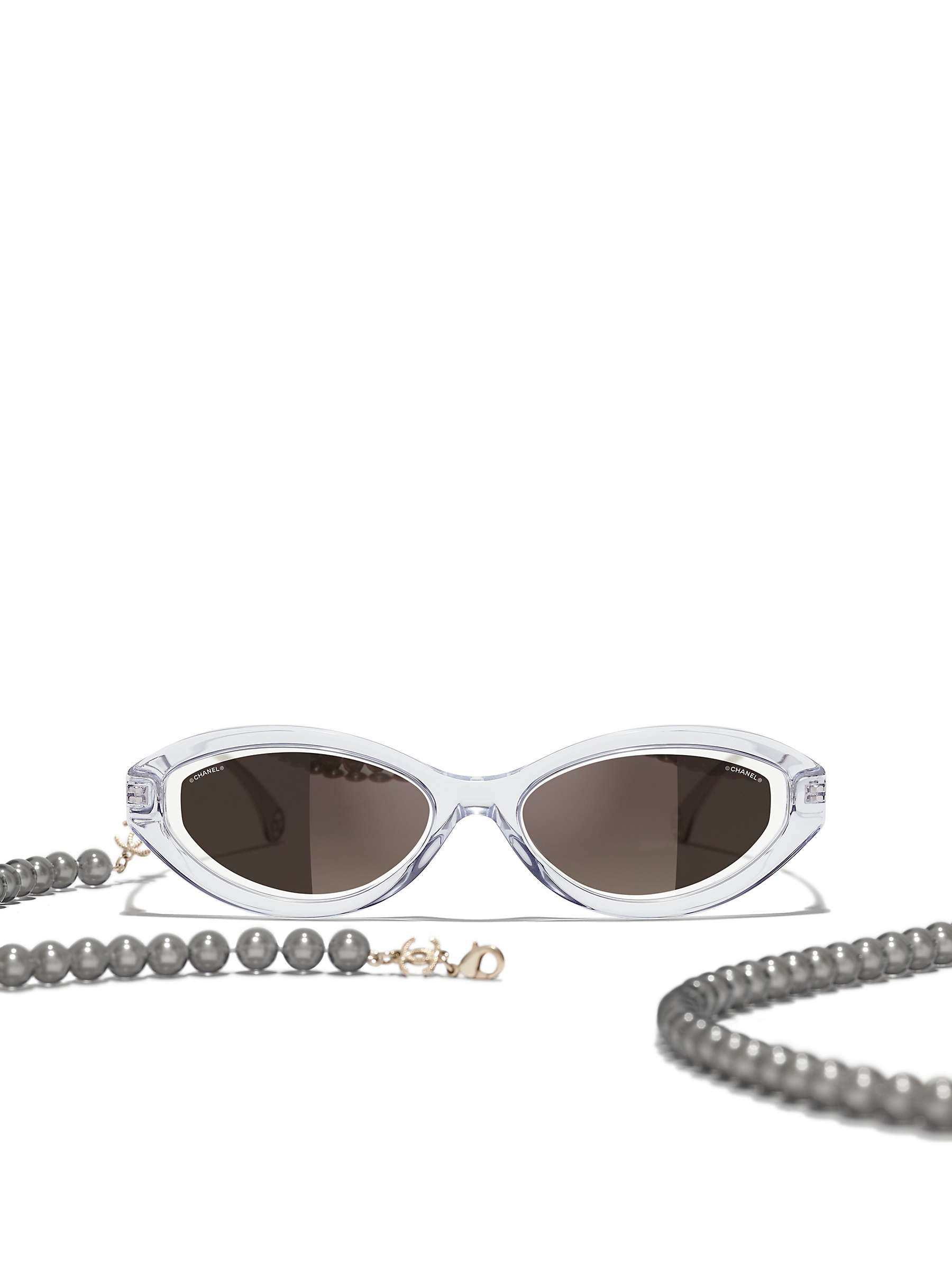 Buy CHANEL Irregular Sunglasses CH5424, Crystal/Black Online at johnlewis.com
