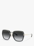 Michael Kors MK1075 Women's Naples Square Sunglasses, Light Gold/Black Gradient