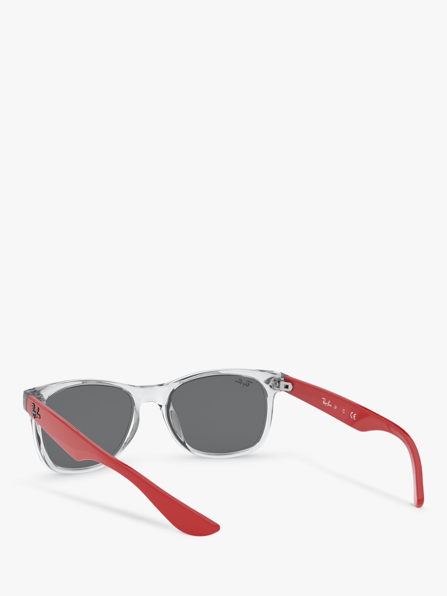 Ray-Ban RJ9052S Kids' Unisex Square Sunglasses, Transparent Grey/Mirror Grey