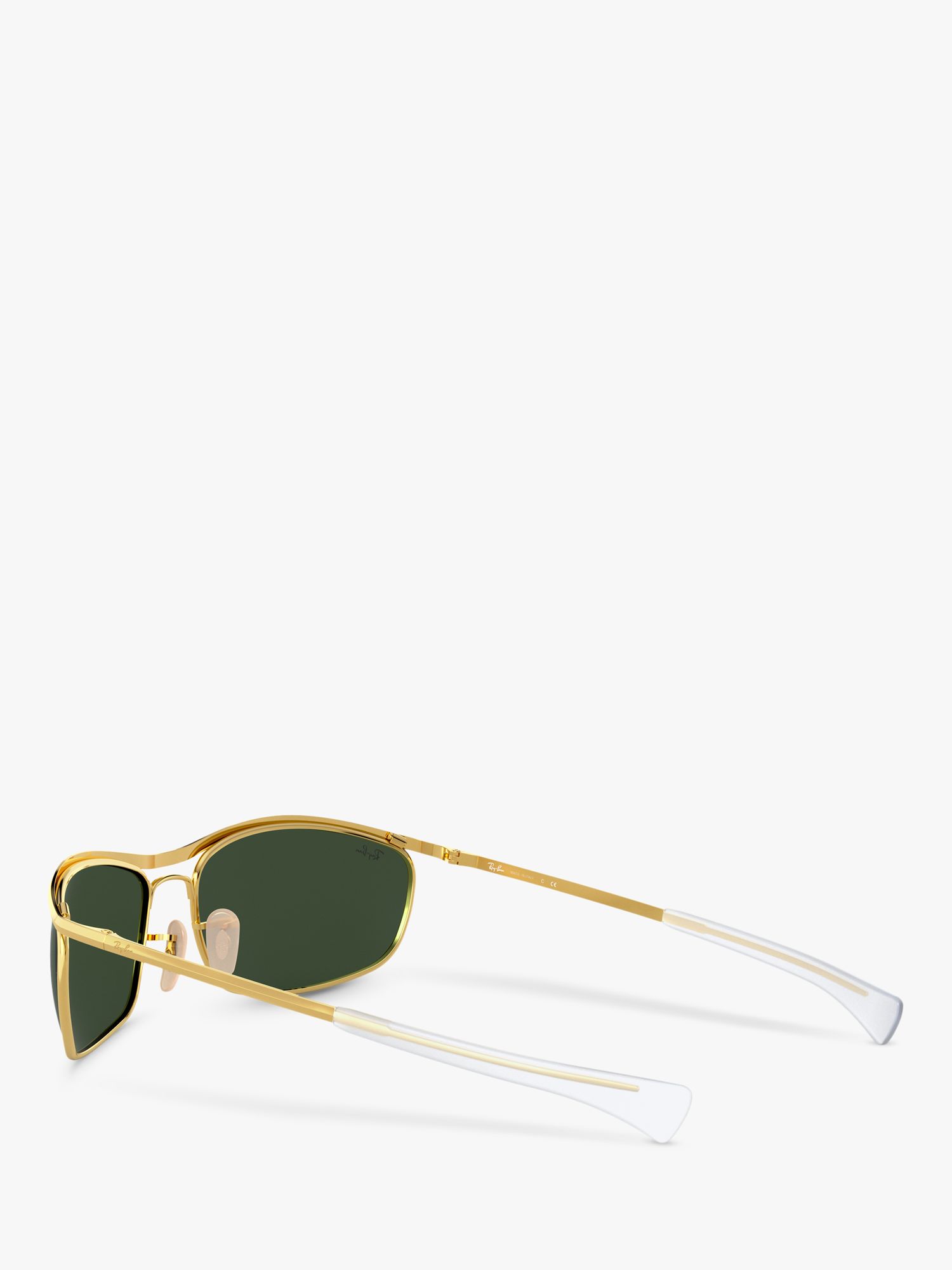 Ray-Ban RB3119M Unisex Wrap Sunglasses, Gold/Green at John Lewis & Partners
