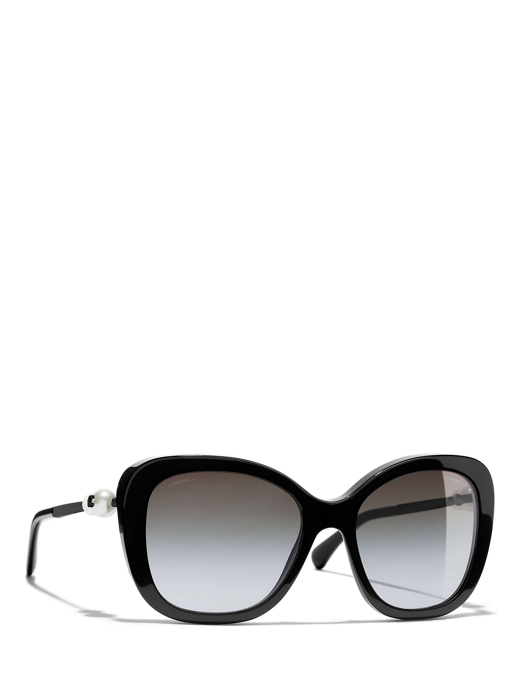 Buy Chanel Square Sunglasses CH5339H, Black/Grey Gradient Online at johnlewis.com