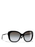 Chanel Square Sunglasses CH5339H, Black/Grey Gradient