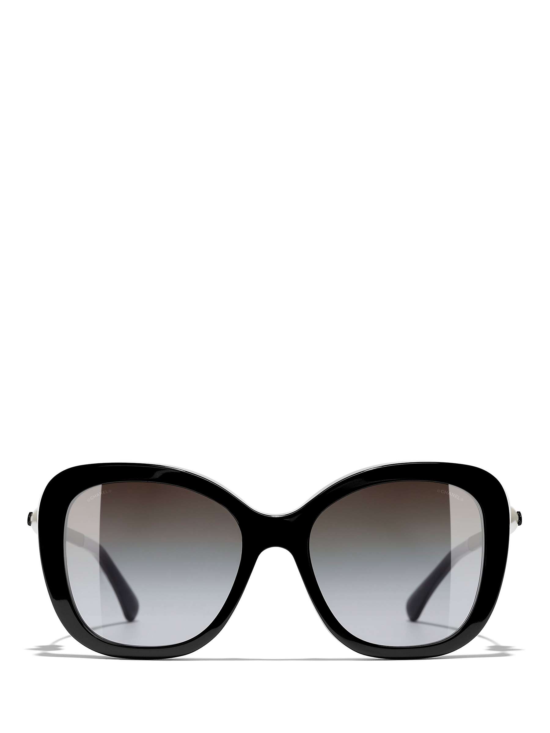 Buy Chanel Square Sunglasses CH5339H, Black/Grey Gradient Online at johnlewis.com