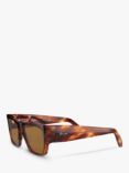 Ray-Ban RB2187 Unisex Square Sunglasses, Striped Havana/Brown