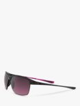 Oakley OO9191 Women's Unstoppable Polarised Rectangular Sunglasses, Polished Black/Purple Gradient