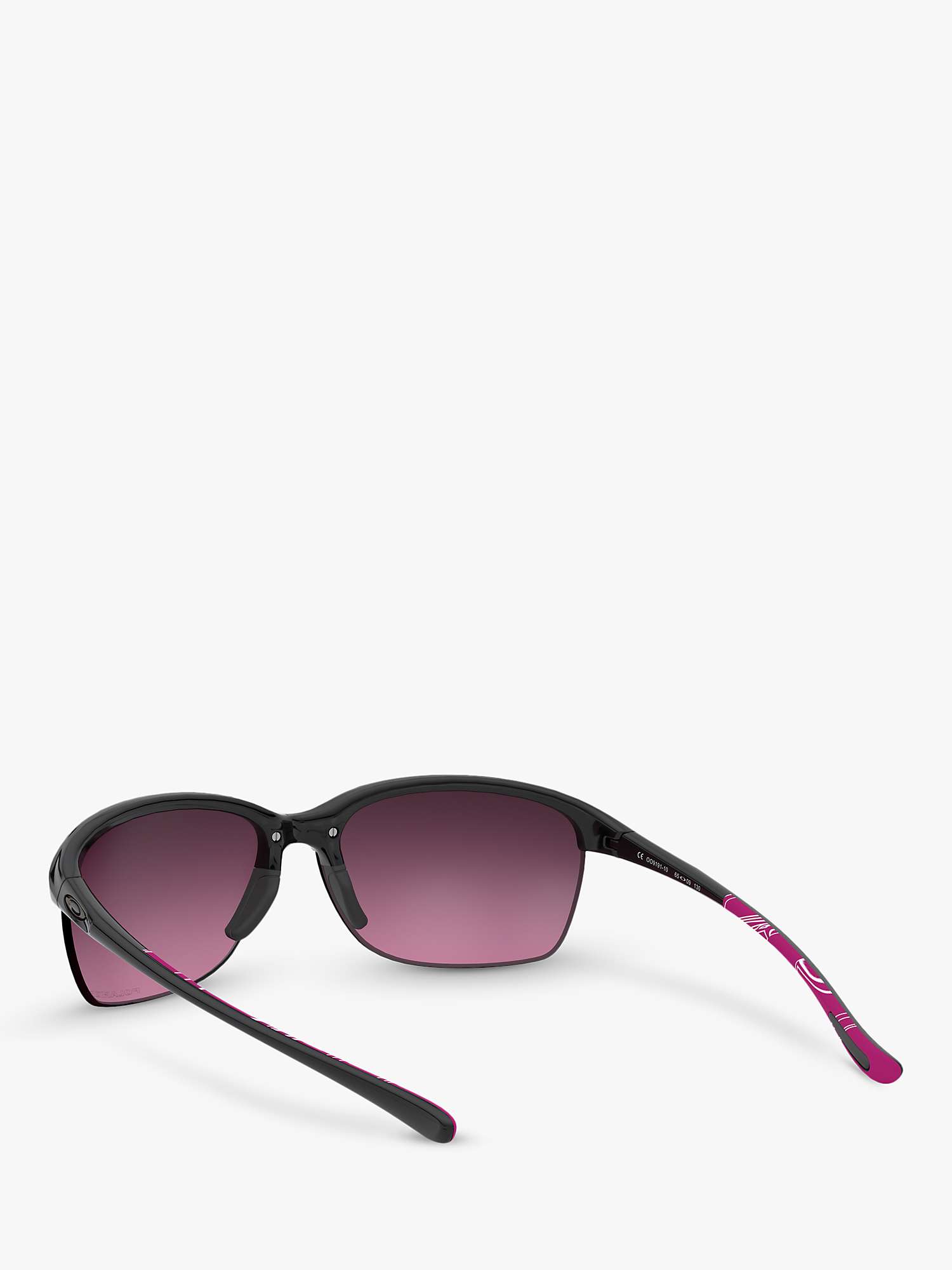 Buy Oakley OO9191 Women's Unstoppable Polarised Rectangular Sunglasses, Polished Black/Purple Gradient Online at johnlewis.com