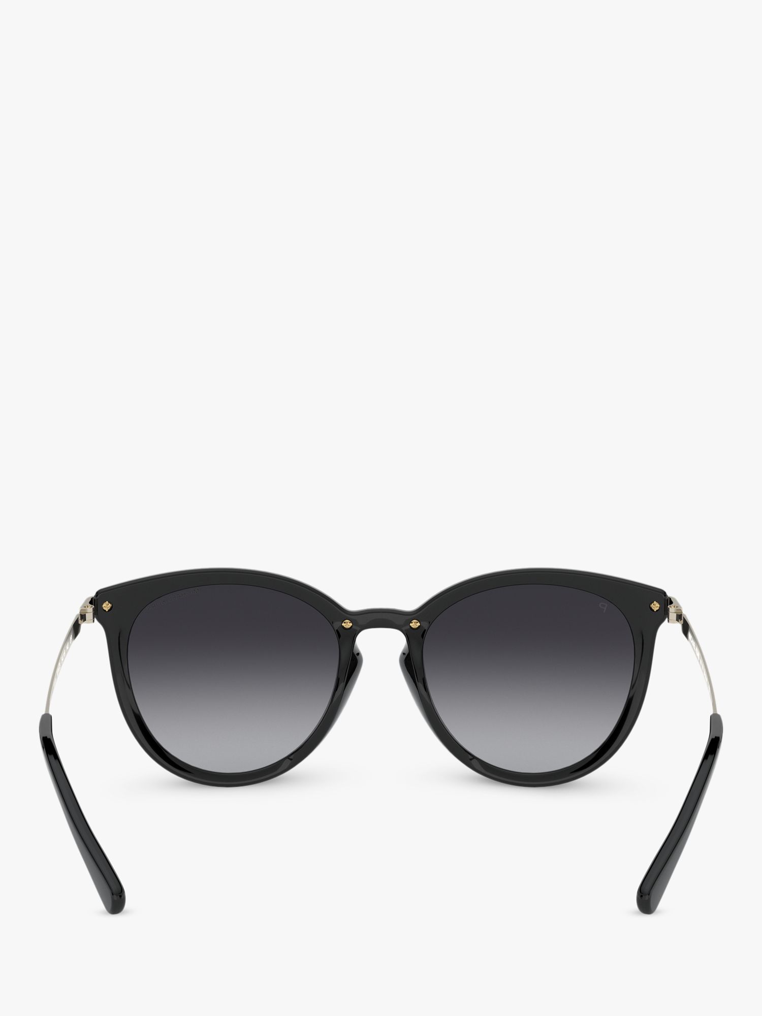 Michael Kors Mk1077 Women S Brisbane Polarised Round Sunglasses Black Gold Black Gradient At