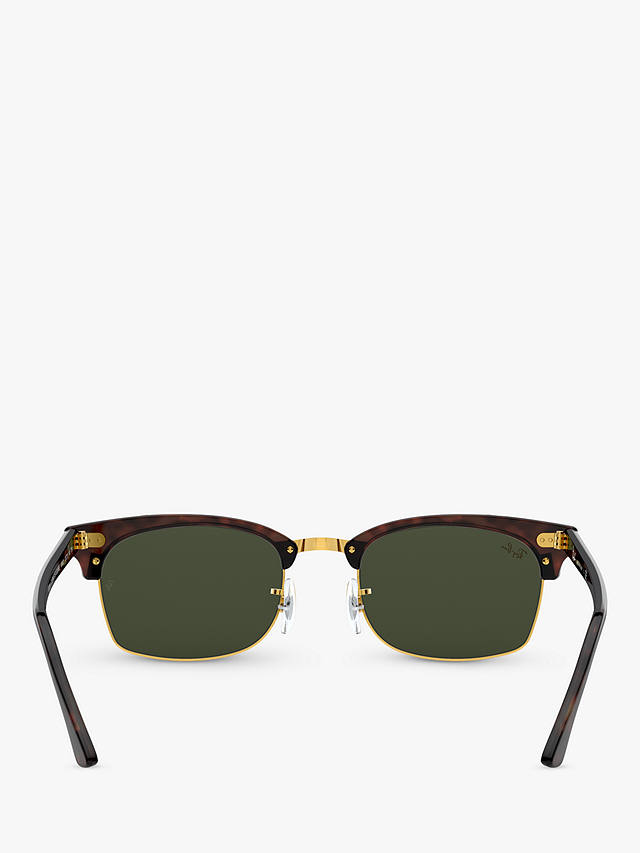 Ray-Ban RB3916 Unisex Rectangular Sunglasses, Mock Tortoise/Green