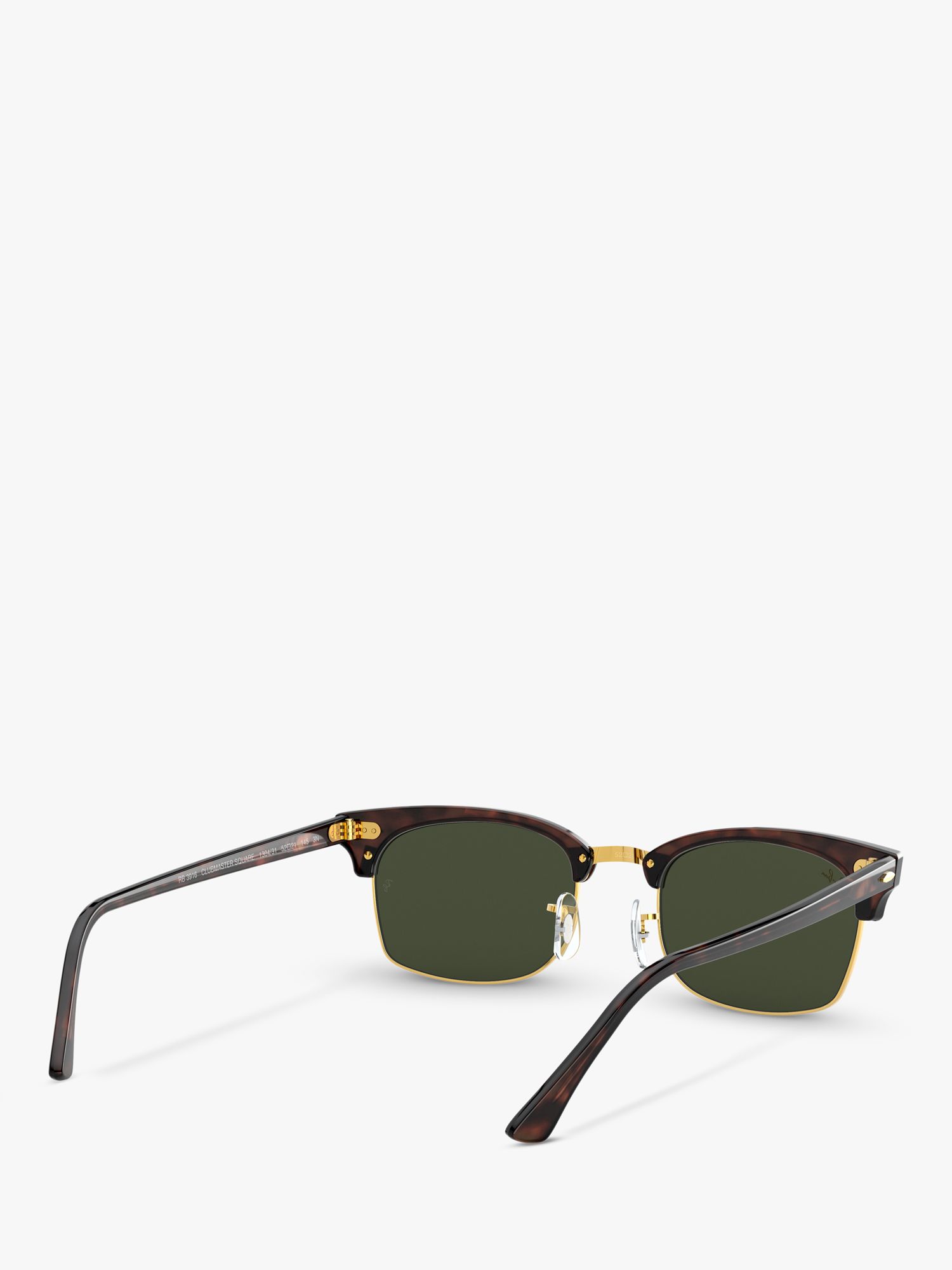Ray-Ban RB3916 Unisex Rectangular Sunglasses, Mock Tortoise/Green