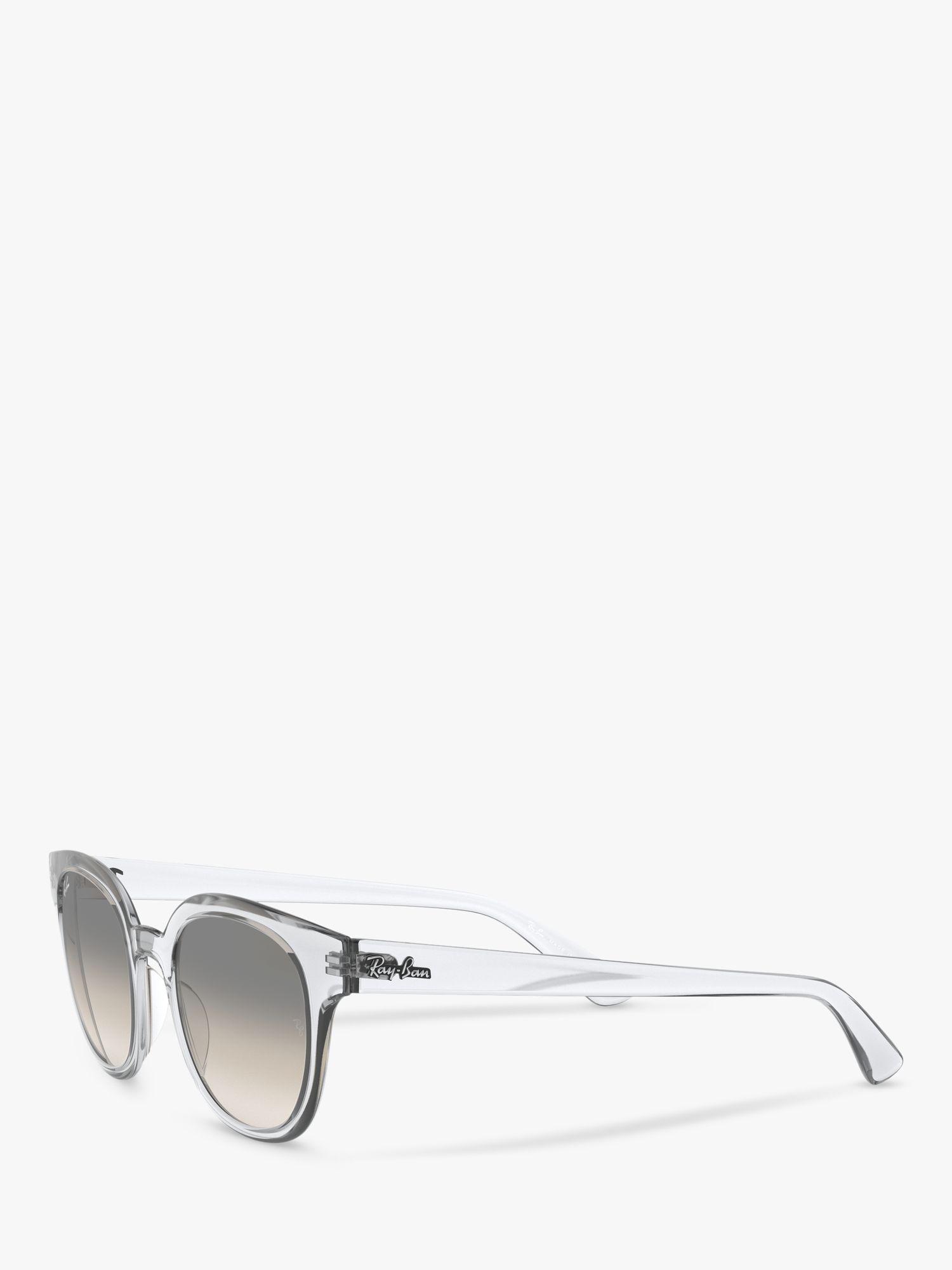 Ray-Ban RB4324 Unisex Square Sunglasses, Transparent/Grey Gradient at John  Lewis & Partners