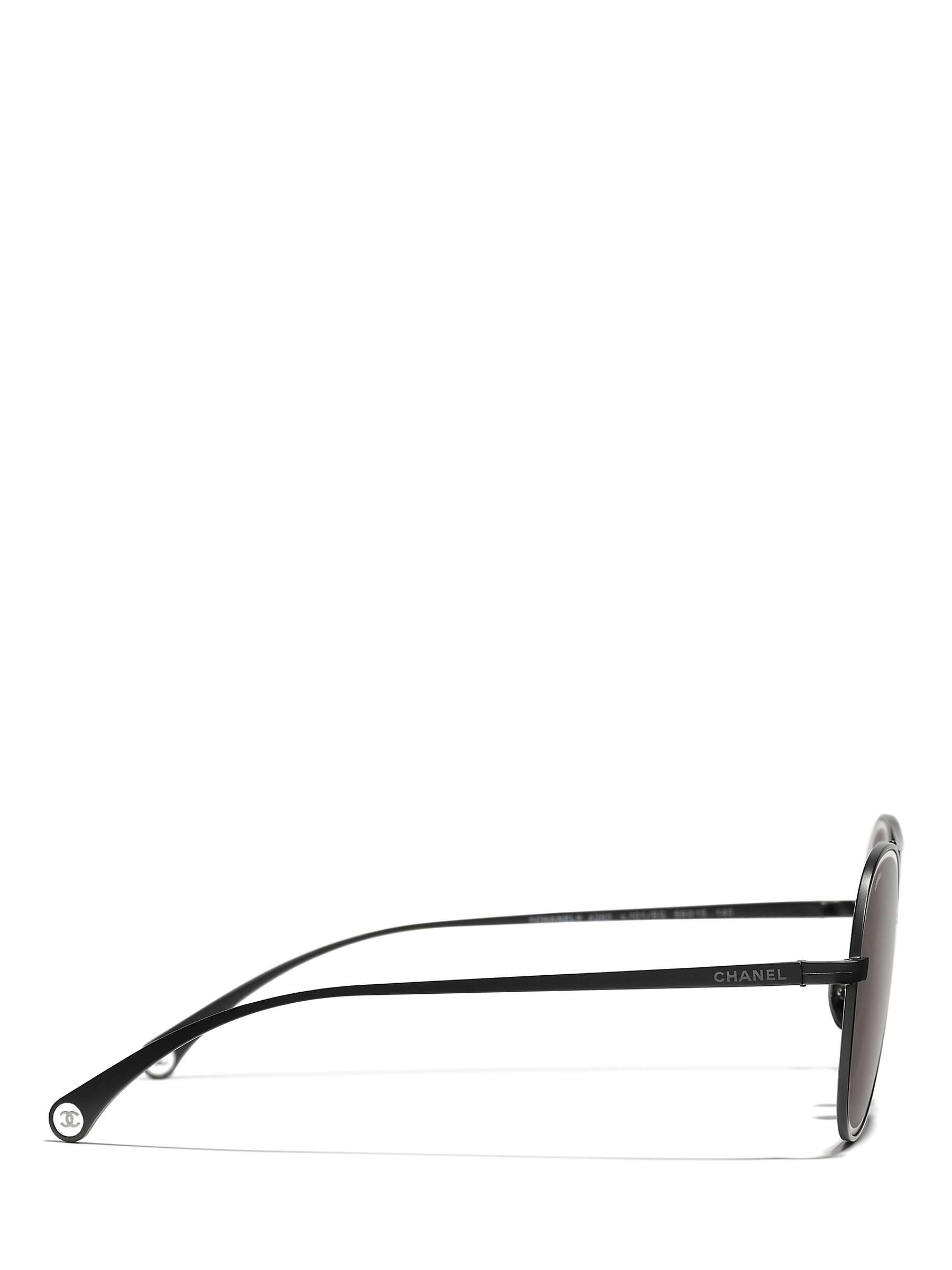 Buy CHANEL Pilot Sunglasses CH4260, Matte Black/Mirror Black Online at johnlewis.com