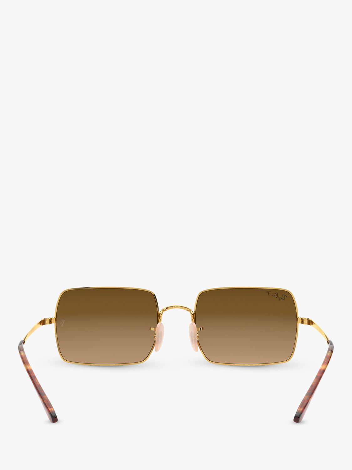 Ray-Ban RB1969 Unisex Polarised Rectangular Sunglasses, Gold/Brown Gradient