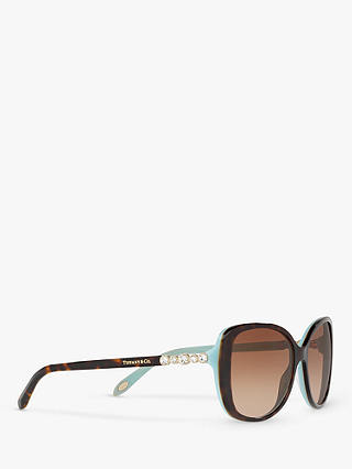 Tiffany & Co TF4121B Women's Rectangular Sunglasses, Havana/Brown Gradient