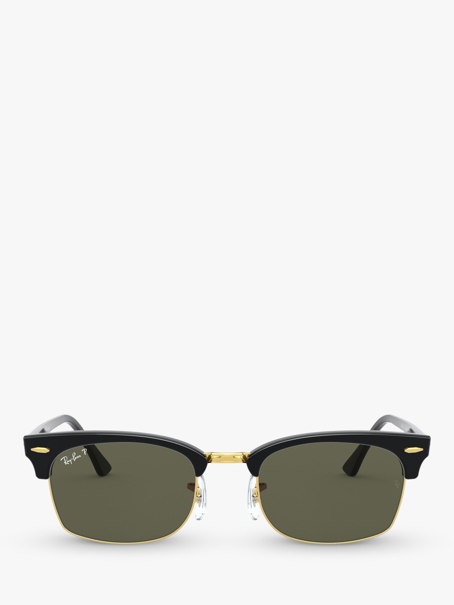 Buy Ray-Ban RB3916 Unisex Polarised Rectangular Sunglasses, Black/Grey Online at johnlewis.com