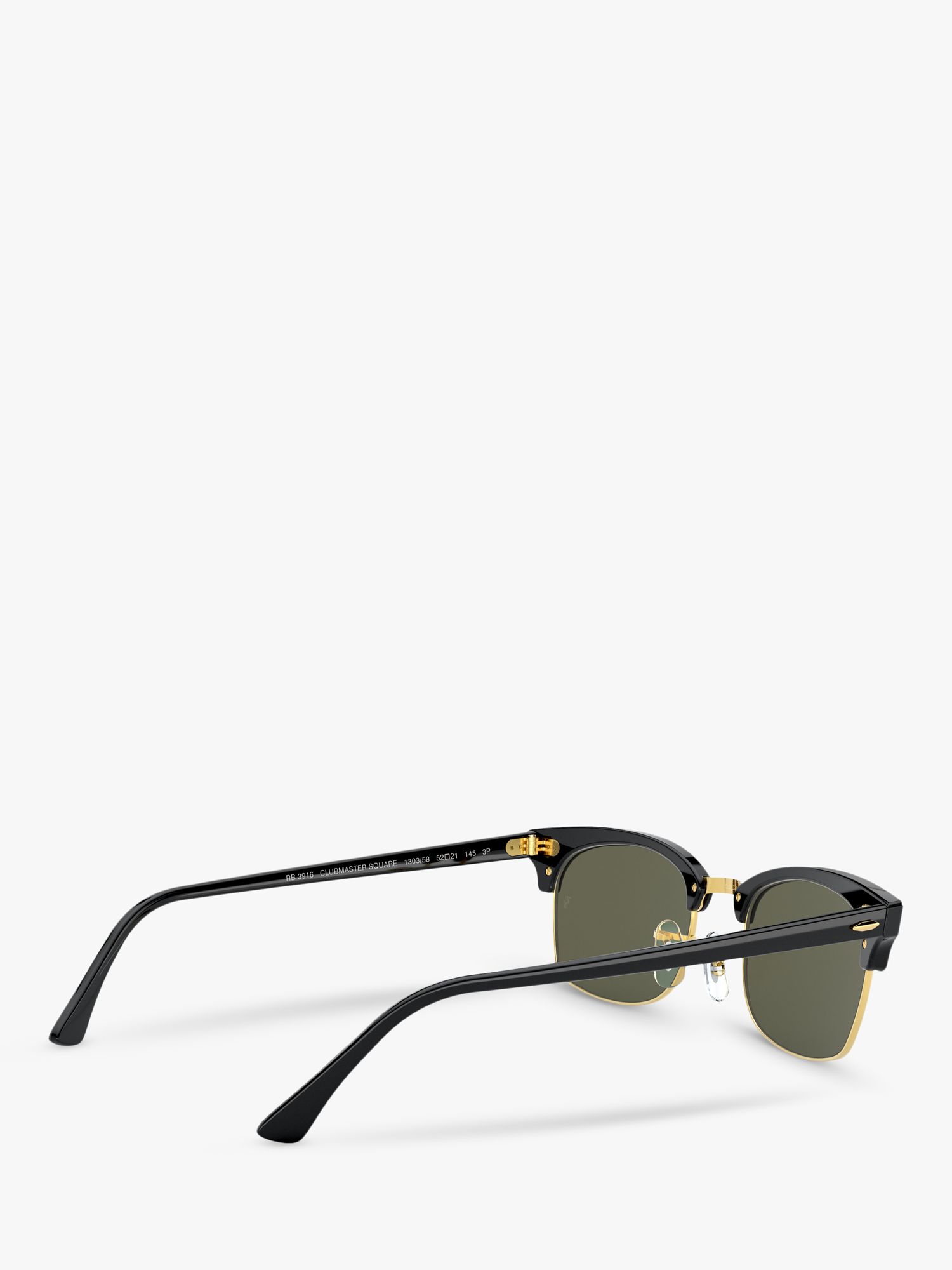 Ray-Ban RB3916 Unisex Polarised Rectangular Sunglasses, Black/Grey at ...