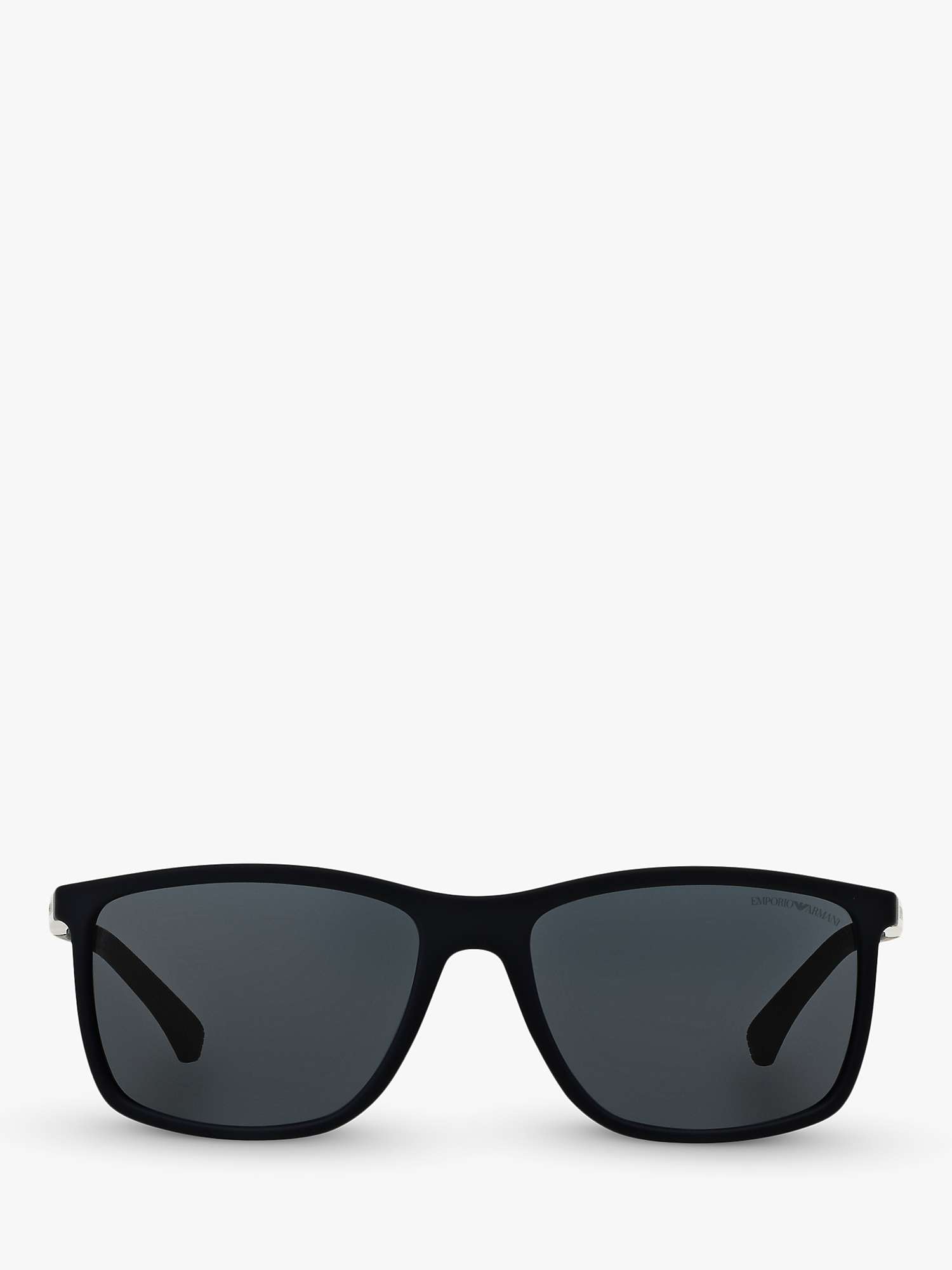 Emporio Armani EA4058 Men's Rectangular Sunglasses, Midnight/Black at ...