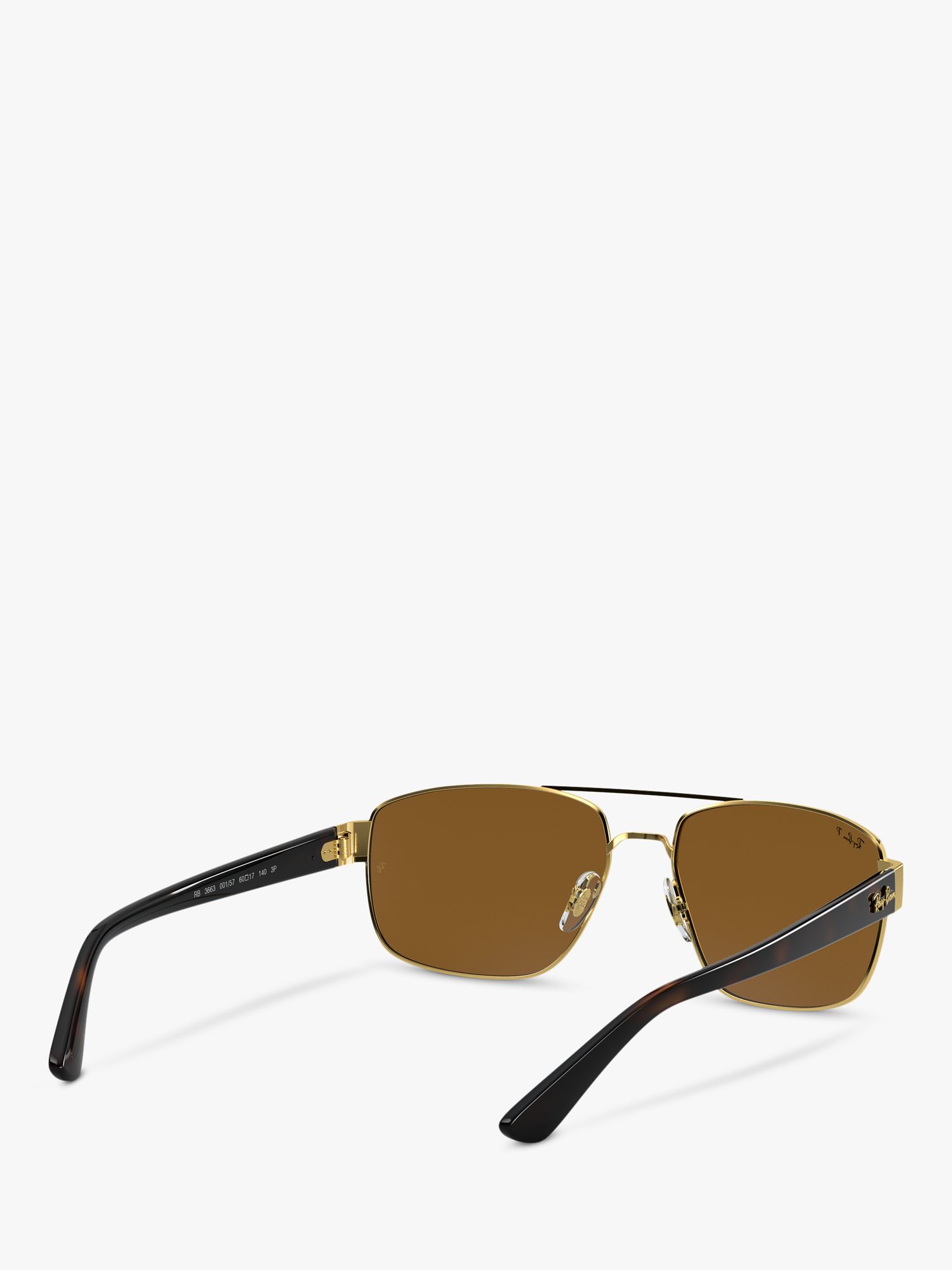 Buy Ray-Ban RB3663 Men's Polarised Rectangular Sunglasses Online at johnlewis.com