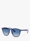 Ray-Ban Junior RJ9070S Unisex Oval Sunglasses, Transparent Blue/Blue Gradient