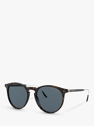 Ralph Lauren RL8181P Men's Oval Sunglasses, Dark Havana/Grey