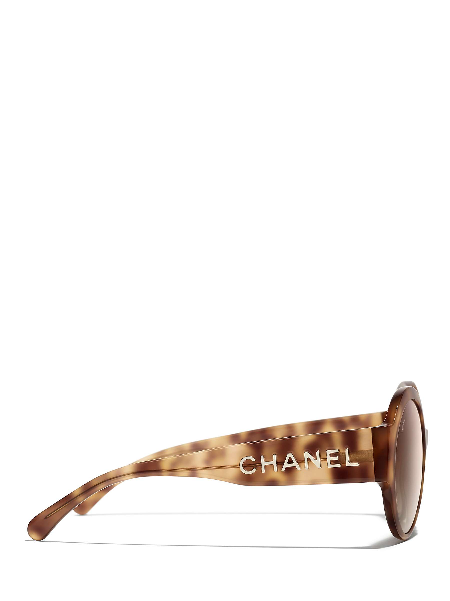 Buy CHANEL Oval Sunglasses CH5410 Havana/Brown Gradient Online at johnlewis.com