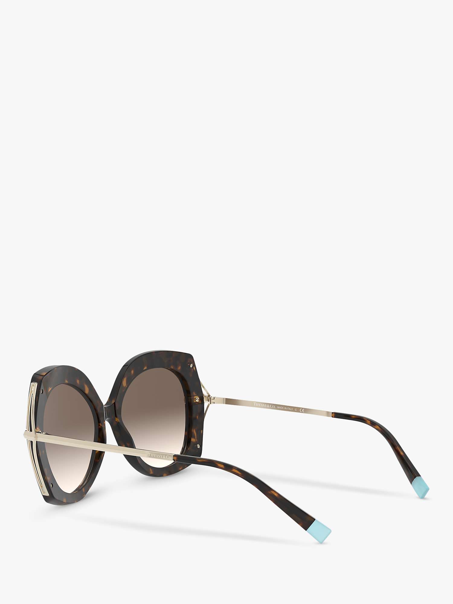 Buy Tiffany & Co TF4169 Women's Irregular Square Sunglasses, Dark Havana/Brown Gradient Online at johnlewis.com