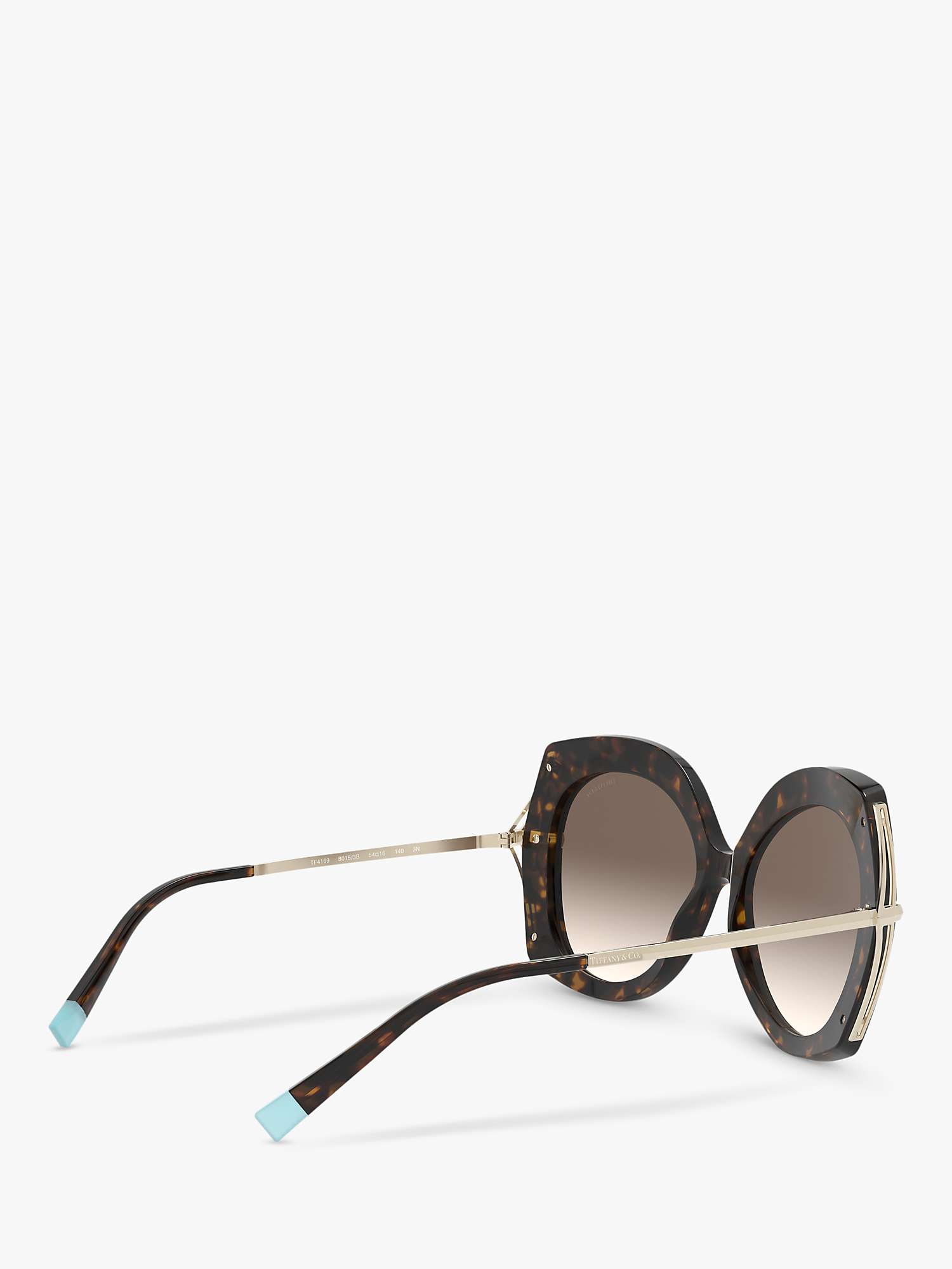 Buy Tiffany & Co TF4169 Women's Irregular Square Sunglasses, Dark Havana/Brown Gradient Online at johnlewis.com