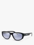 Arnette AN4269 Men's Polarised Rectangular Sunglasses, Black/Mirror Blue