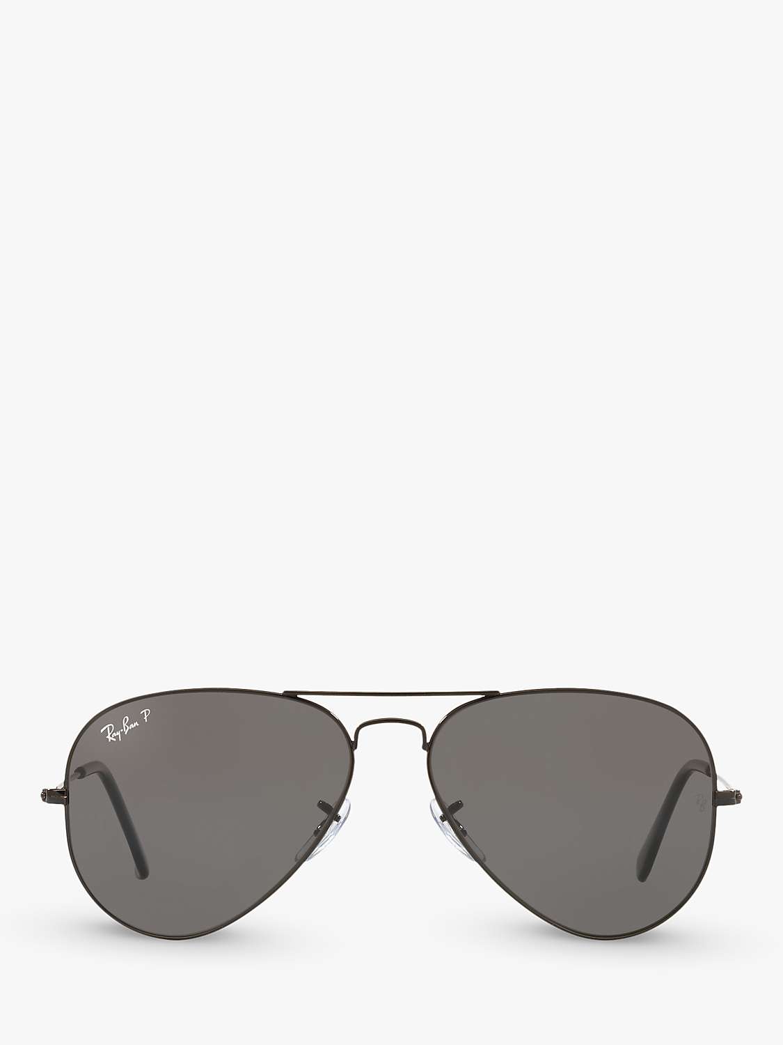 Buy Ray-Ban RB3025 Unisex Polarised Aviator Sunglasses, Black/Grey Online at johnlewis.com