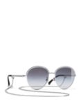 CHANEL Oval Sunglasses CH4242 Silver/Grey Gradient