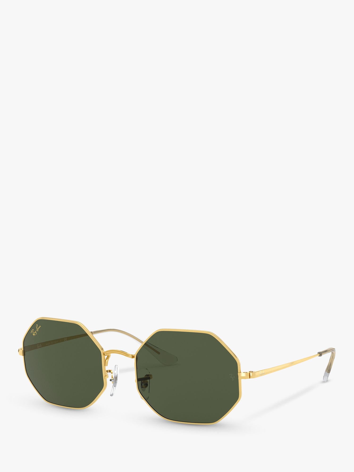 Ray-Ban RB1972 Unisex Octagonal Sunglasses, Gold/Green at John Lewis &  Partners