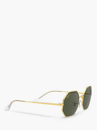 Ray-Ban RB1972 Unisex Octagonal Sunglasses, Gold/Green