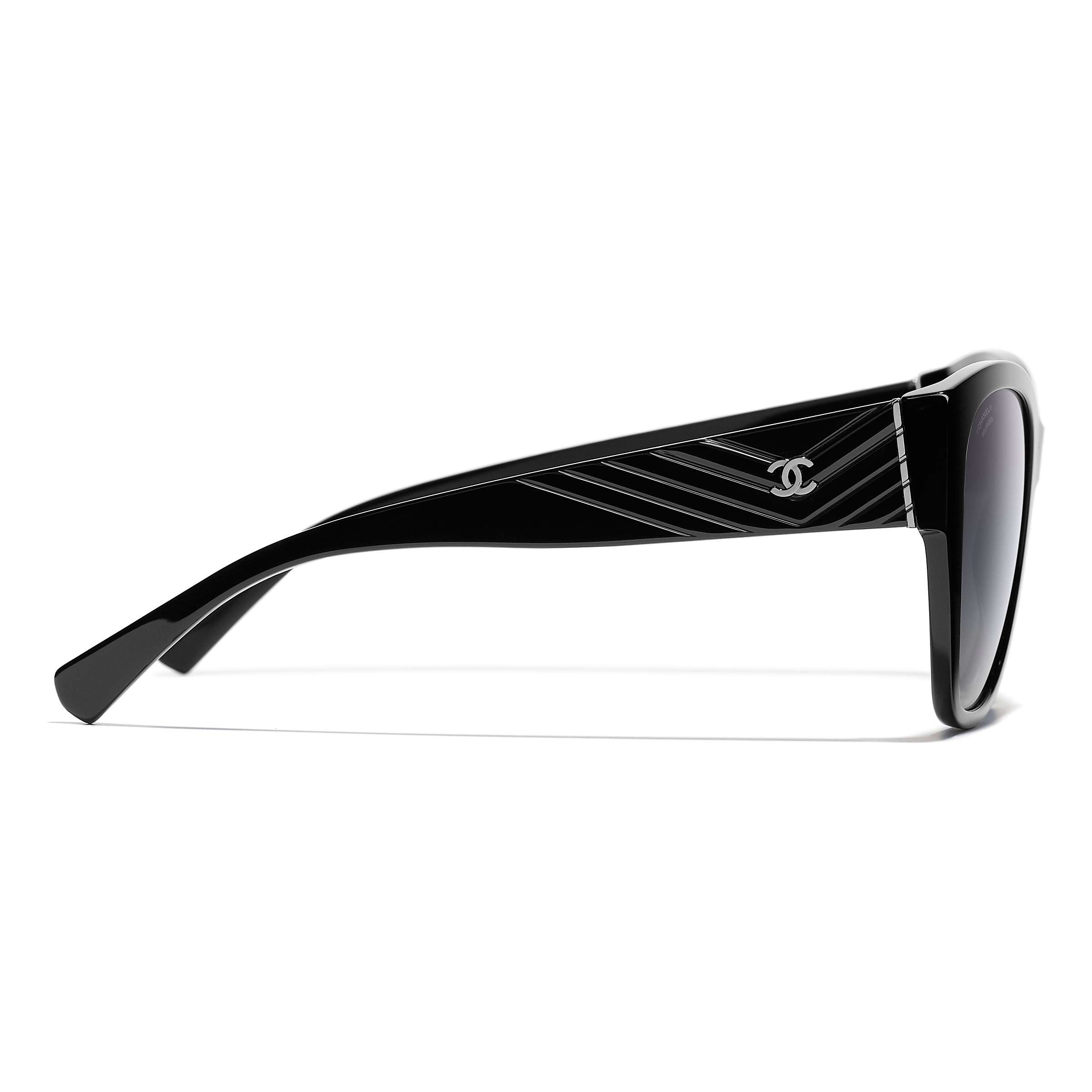 Buy CHANEL Polarised Butterfly Sunglasses CH5412 Black/Grey Gradient Online at johnlewis.com