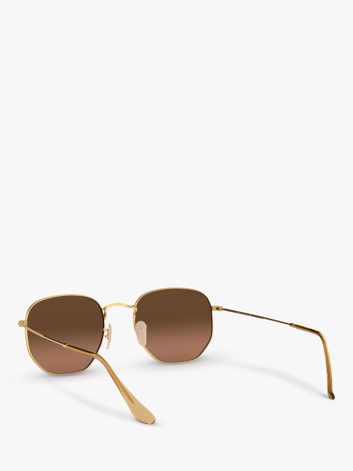 Buy Ray-Ban RB3548N Unisex Hexagonal Sunglasses, Gold/Brown Gradient Online at johnlewis.com