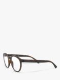 Emporio Armani EA4152 Men's Oval Sunglasses, Matte Havana/Clear