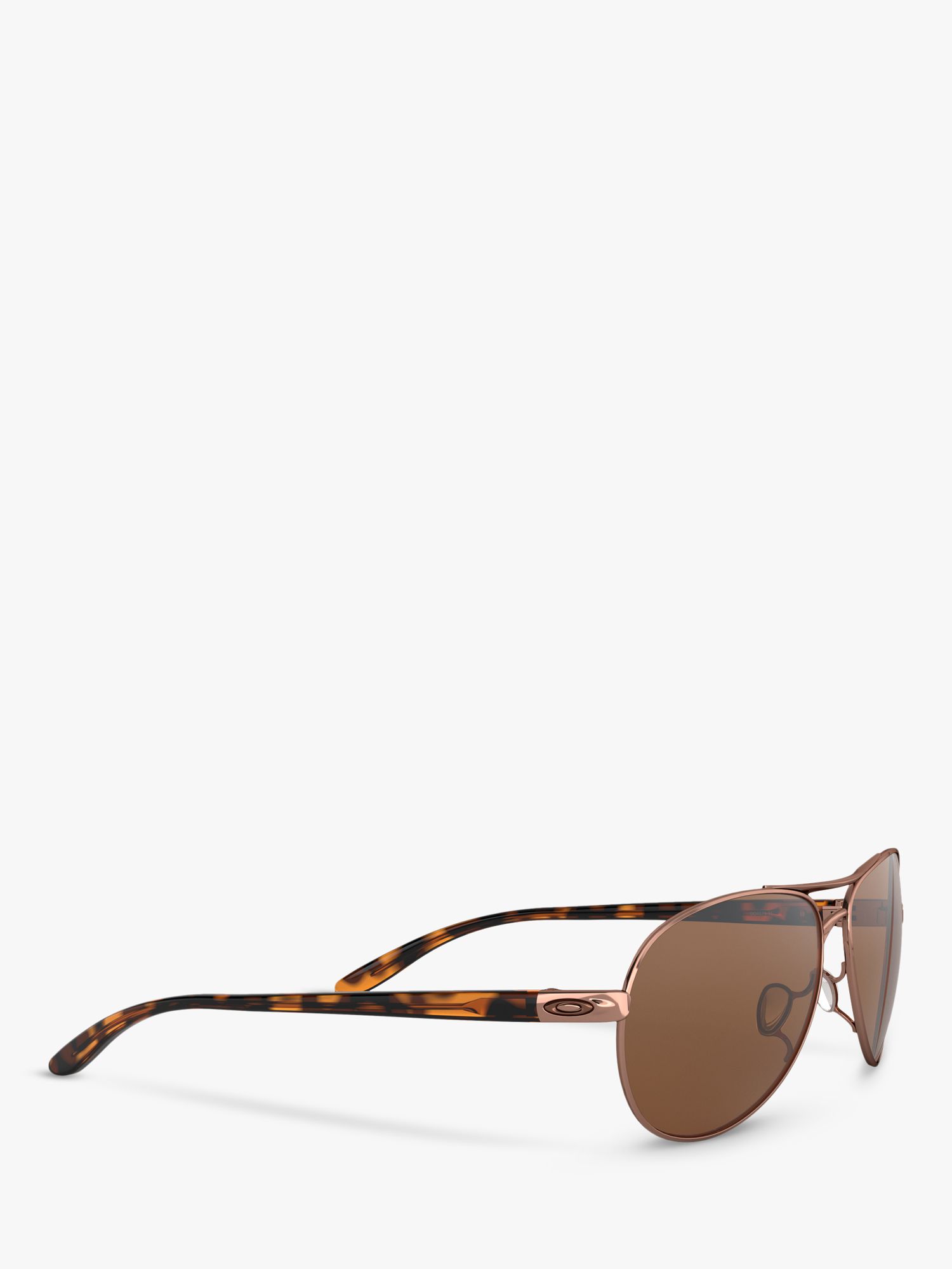 Oakley OO4079 Women's Feedback Polarised Aviator Sunglasses, Rose Gold ...