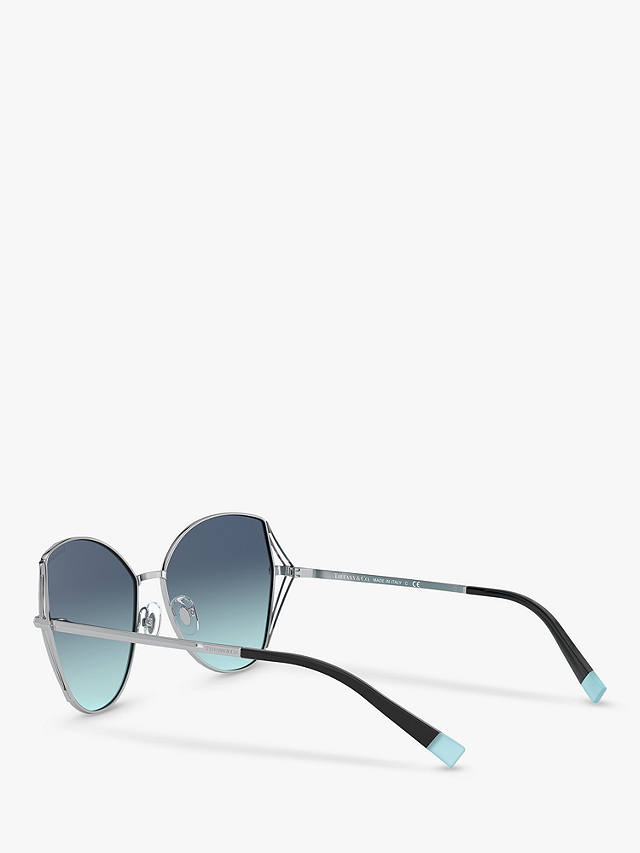 Tiffany & Co TF3072 Women's Butterfly Sunglasses, Silver/Blue Gradient