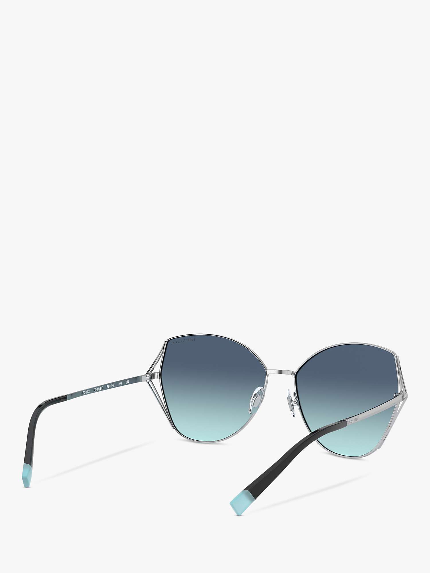 Buy Tiffany & Co TF3072 Women's Butterfly Sunglasses, Silver/Blue Gradient Online at johnlewis.com