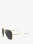 Ray-Ban RB3025 Unisex Polarised Aviator Sunglasses, Legend Gold/Black