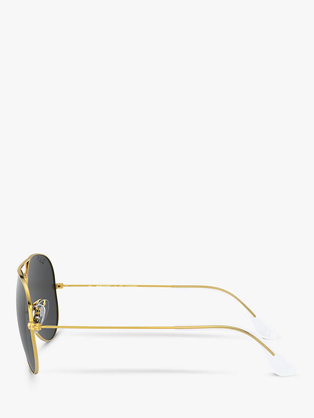 Ray-Ban RB3025 Unisex Polarised Aviator Sunglasses, Legend Gold/Black