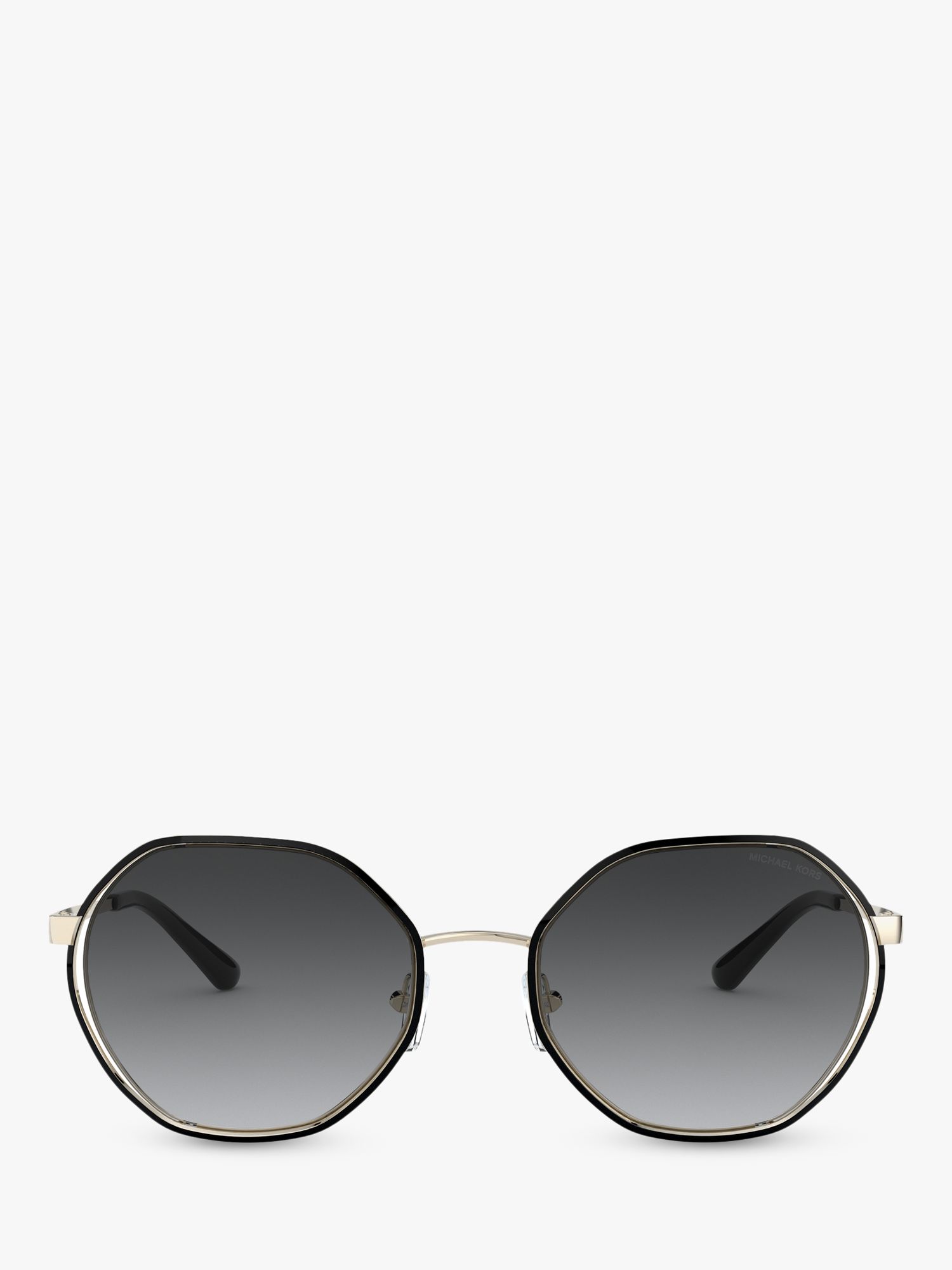Michael Kors MK1072 Women's Porto Round Sunglasses, Silver/Black ...
