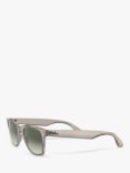 Ray-Ban RB4640 Unisex Square Sunglasses, Transparent Grey/Green Gradient