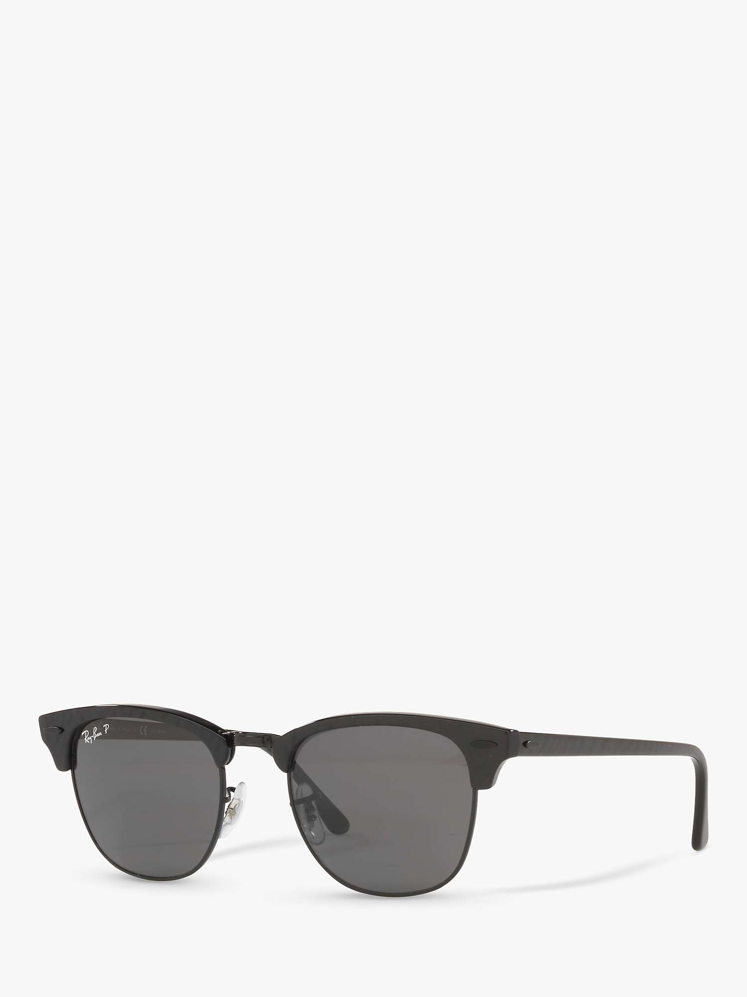 Buy Ray-Ban RB3016 Unisex Polarised Clubmaster Sunglasses, Black/Grey Online at johnlewis.com