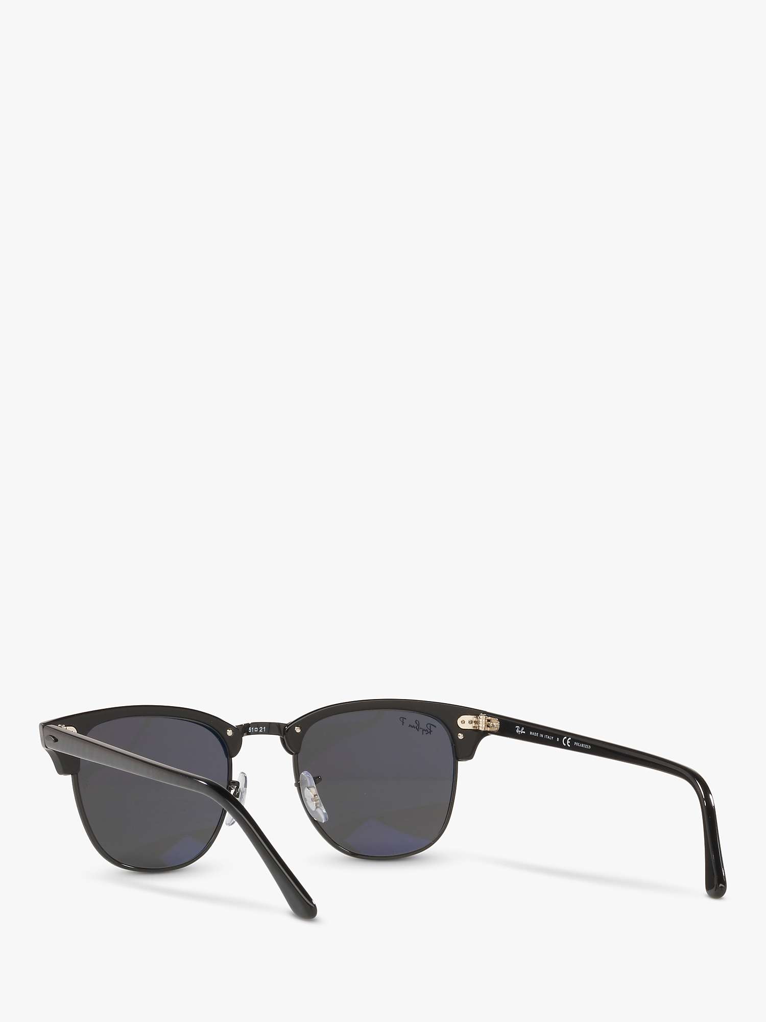Buy Ray-Ban RB3016 Unisex Polarised Clubmaster Sunglasses, Black/Grey Online at johnlewis.com