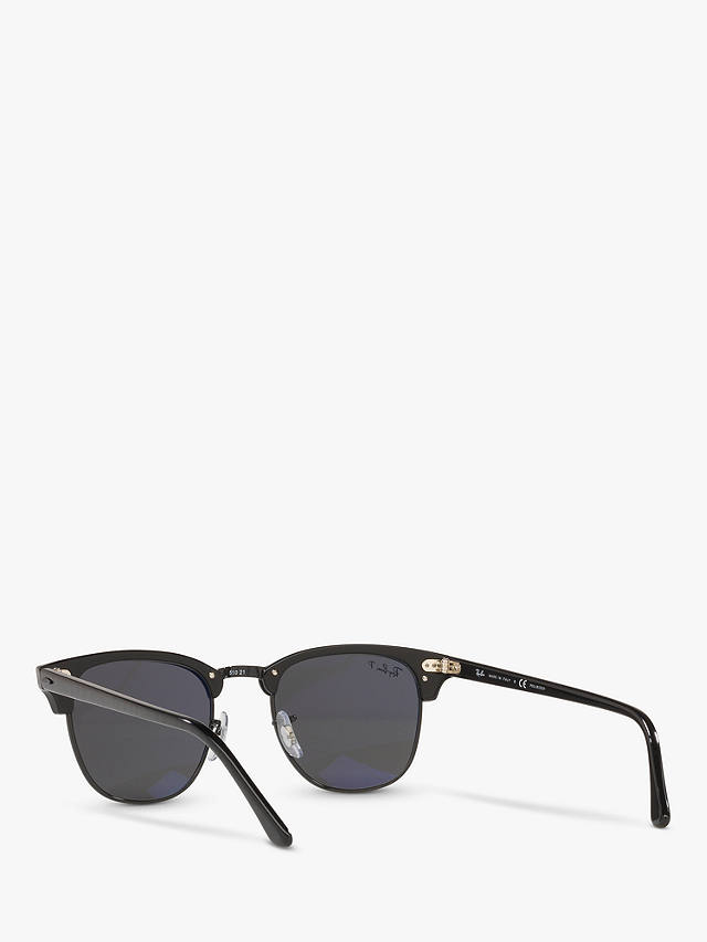 Ray-Ban RB3016 Unisex Polarised Clubmaster Sunglasses, Black/Grey