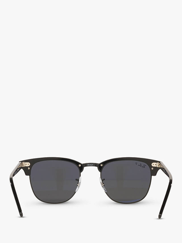 Ray-Ban RB3016 Unisex Polarised Clubmaster Sunglasses, Black/Grey